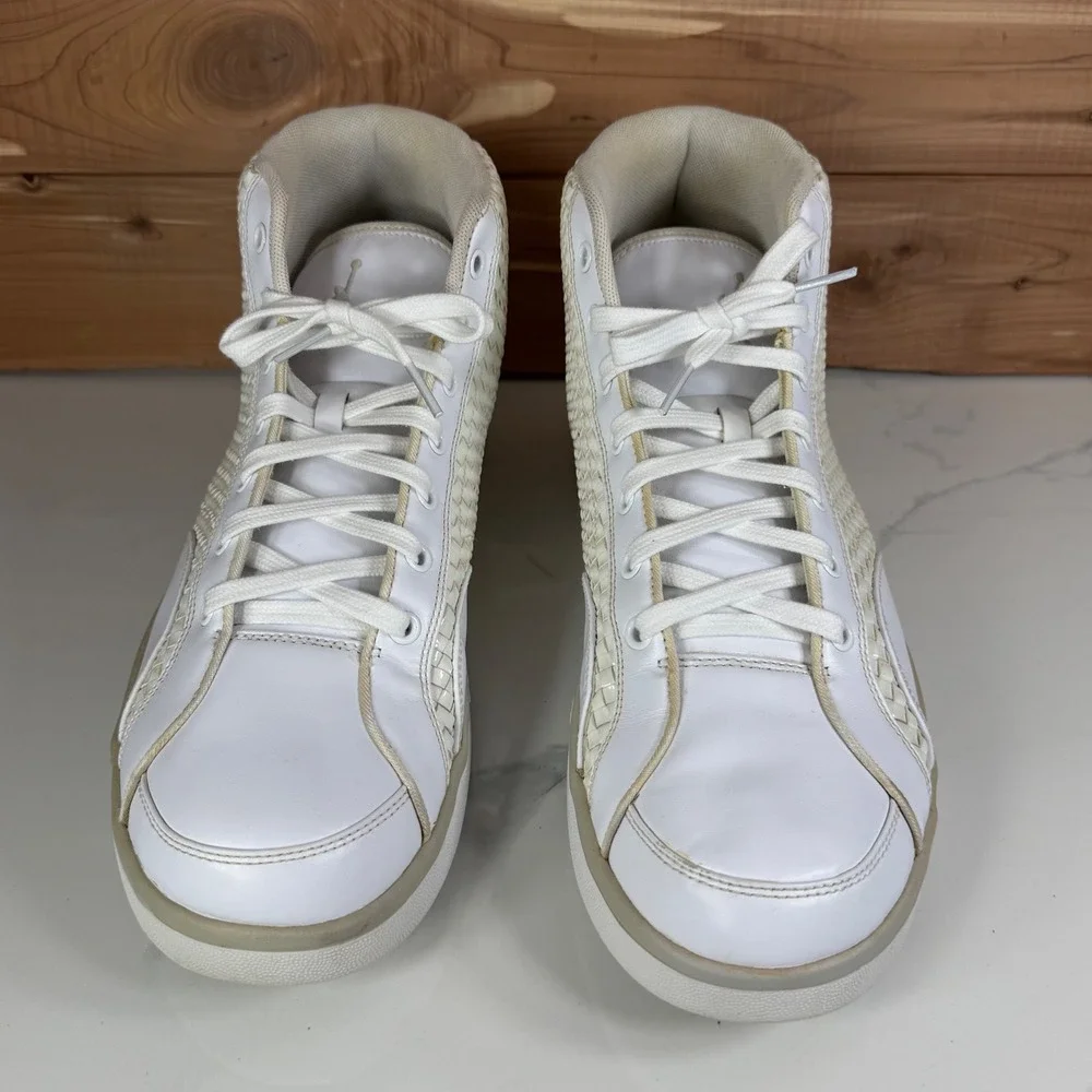 Jordan Phly Legend Premier White Metallic Silver Woven 343449-101 Mens‎ 11.5